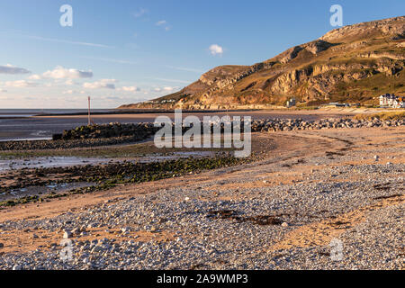 Llandudno West Shore beach and Great Orme, North Wales Stock Photo