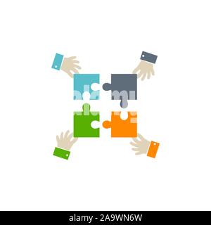 Teamwork icon on white background Stock Vector