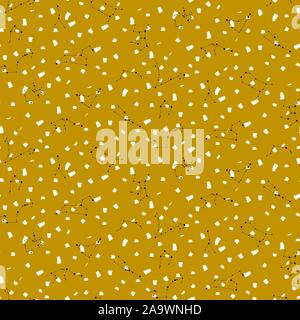 Seamless pattern with zodiac signs. Zodiac constellation and brush strokes texture. Stock Vector