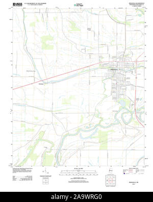 USGS TOPO Map Mississippi MS Indianola 20120402 TM Restoration Stock Photo