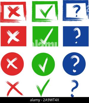 Hand drawn checklist marks icon. Vector illustrator EPS 10 Stock Vector