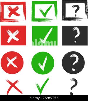 Hand drawn checklist marks icon. Vector illustrator EPS 10 Stock Vector