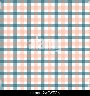 Blue orange check seamless pattern. Texture for plaid, tablecloths, clothes, shirts, dresses, paper, bedding, blankets, quilts and other textile produ Stock Vector