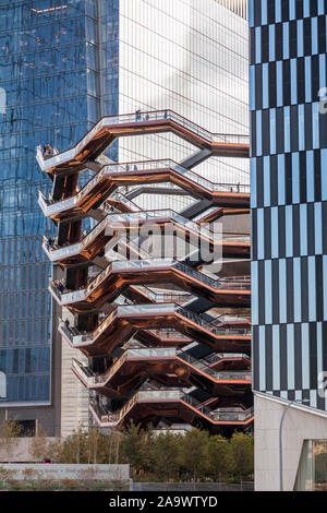 The Vessel, a landmark Thomas Heatherwick studio-designed structure  in the  Hudson Yards development, New York City, NY, U.S.A Stock Photo