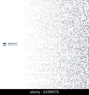 Abstract technology concept big data futuristic fading square pixel pattern on white background and texture. Vector illustration Stock Vector