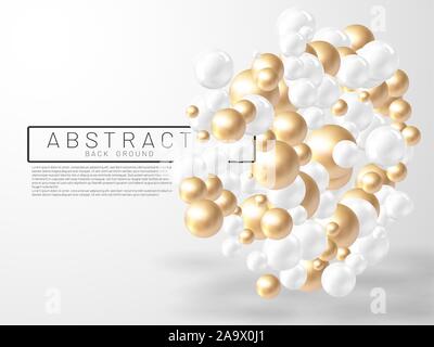 Vector illustration of overlapping abstract balls or bubbles. Realistic 3D sign. suitable for any background Stock Vector