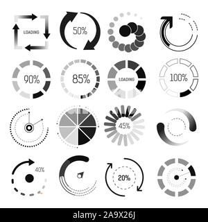 loading or downloading isolated icons, website buffer loader Stock Vector