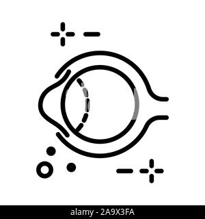 Eye anatomy and human eyeball structure isolated line icon Stock Vector