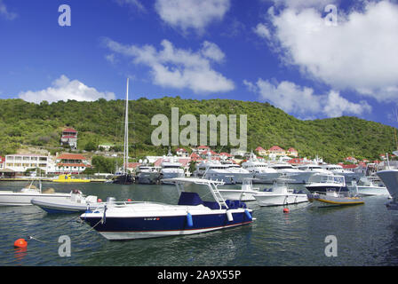 Karibik; Franzoesiche Antillen, Saint Barthelemy; St. Barth; Gustavia; Nobeljachten; Hafen Stock Photo
