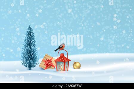 Christmas Holiday Winter Landscape Stock Vector