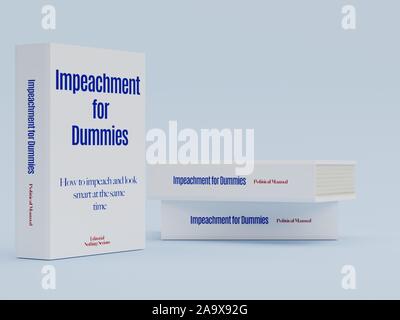 Impeachment for Dummies - Impeachment controversial fake cover book. 3D Render Illustration. Stock Photo