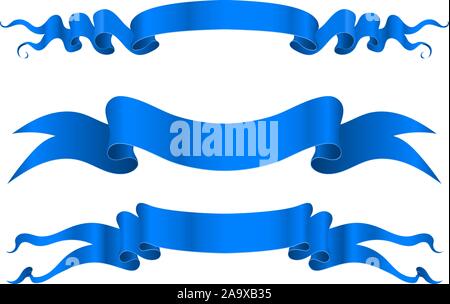 Blue ribbon banners Stock Vector