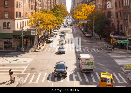 View from the High Line, West 23rd Street and 10th Avenue, Chelsea Manhattan, New York City, United States of America. Stock Photo