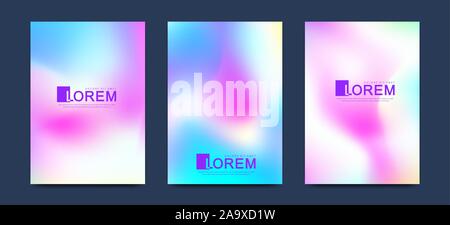 Vector set of geometric shapes with mesh gradient background