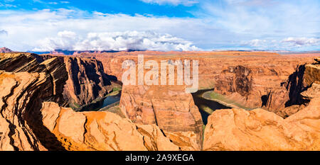 Horseshoe Bend of the Colorado River in Arizona, the USA Stock Photo