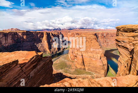 Horseshoe Bend of the Colorado River in Arizona, the USA Stock Photo