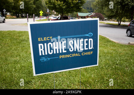 election poster for richie sneed principal chief of the cherokee indians cherokee usa Stock Photo