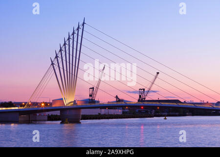 Media City footbridge, Salford Quays, Manchester Stock Photo