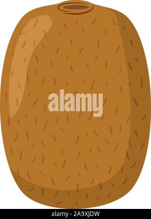 Vector illustration of a funny kiwi in cartoon style. Stock Vector