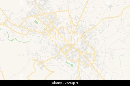 Printable street map of  Riobamba, Ecuador. Map template for business use. Stock Vector