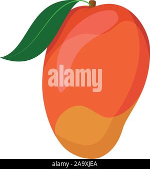 Vector illustration of a funny mango in cartoon style. Stock Vector