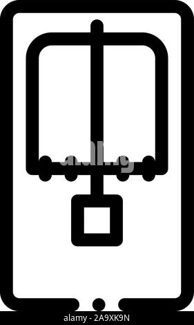 Mousetrap Above View Icon Vector Outline Illustration Stock Vector