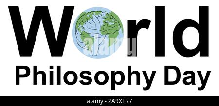 World Philosophy Day, concept, illustration planet banner Stock Vector