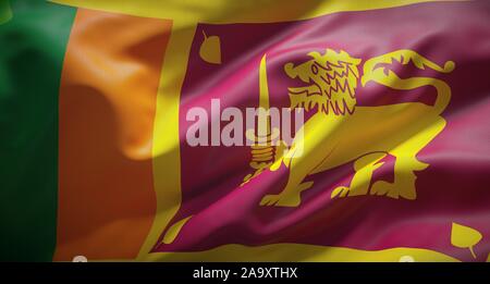 Official flag of Sri Lanka Stock Photo