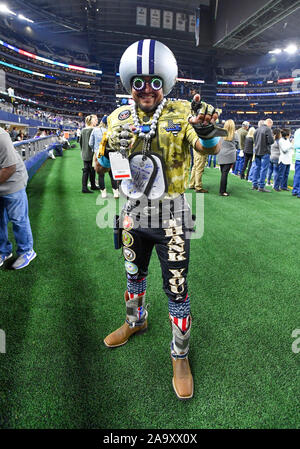 October 01, 2017: A Dallas fan dresses up during an NFL football game  between the Los Angeles Rams and the Dallas Cowboys at AT&T Stadium in  Arlington, TX Los Angeles defeated Dallas