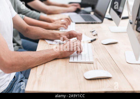 close up. the business team works on personal computers Stock Photo
