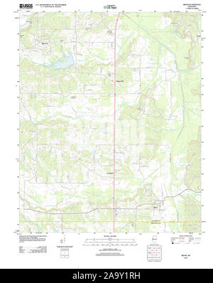 USGS TOPO Map Mississippi MS Rienzi 20120406 TM Restoration Stock Photo