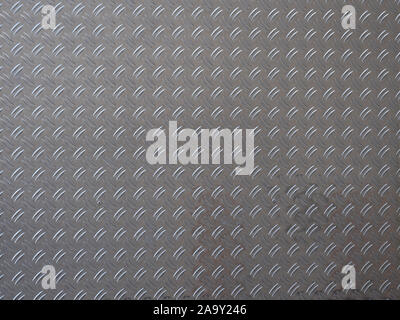 Chrome checker plate metal sheet background Stock Photo
