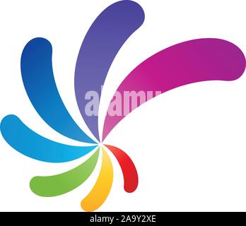 Spiral, coloured spiral, painter, drops, logo Stock Vector