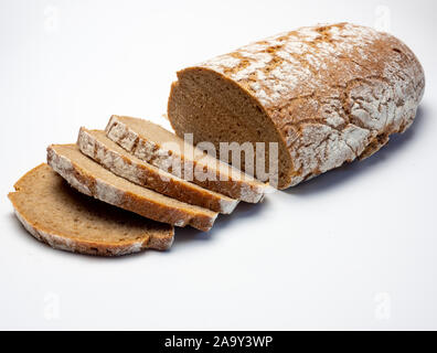 Rye bread isolated on white background Stock Photo