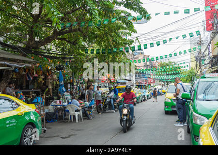 Bangkok,Thailand - Nov 1 ,2019 : Backpacking district of Khao San Road is the traveler hub of South East Asia with bars and restaurants. Stock Photo