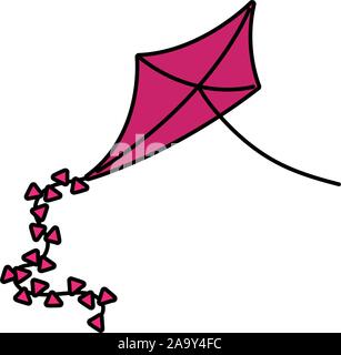 kite flying on white background vector illustration design Stock Vector