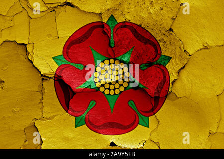 Flag of Lancashire painted on cracked wall Stock Photo - Alamy