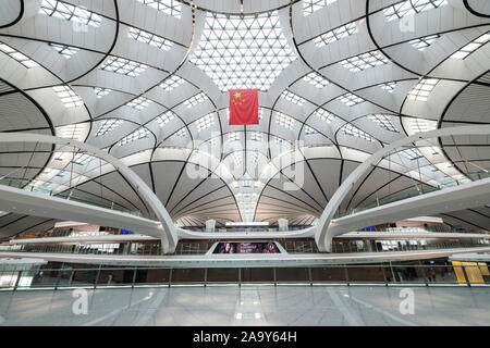 BEIJING, CHINA - November 4, 2019. Interior of the largest Airport in the world, the Daxing international Airport. Stock Photo