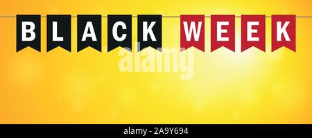 black week sale flags on sunny background vector illustration EPS10 Stock Vector