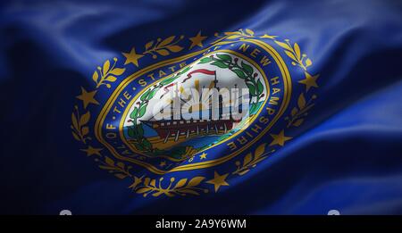 Official flag of the state of New Hampshire. United States of America. Stock Photo