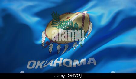 Official flag of the state of Oklahoma. United States of America. Stock Photo