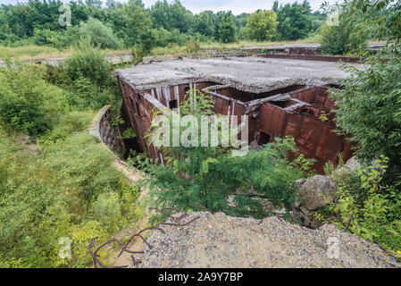 Object 1180 - Soviet abandoned reserve command post bunker of Warsaw Pact from Cold War period near Oliscani village in Moldova Stock Photo