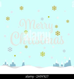 Christmas holiday snowflakes border on blue background Stock Vector