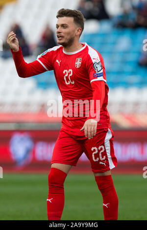 Belgrade, Serbia. 17th Nov, 2019. Adem Ljajic of Serbia gestures. Credit: Nikola Krstic/Alamy Live News Stock Photo