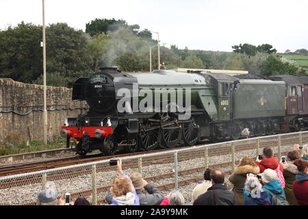 Flying Scotsman arriving in Penzance Stock Photo