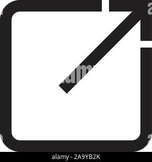 open in new window icon on white background. flat style. open another tab button for your web site design, logo, app, UI. open in new window symbol. e Stock Vector