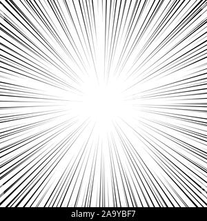Manga speed frame, superhero action, explosion background. Concentric circular pattern. Random burst, radiating, radial element with distortion Stock Vector
