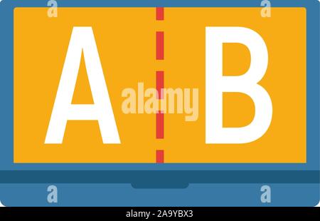 Split Testing icon. Simple flat element from content collection. Creative split testing icon for templates, software and apps Stock Vector