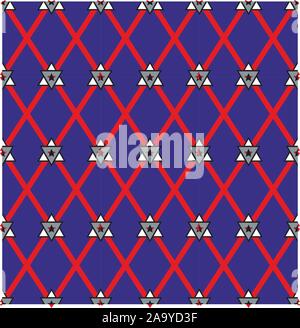 Geometric seamless vector pattern with stars,squares,triangles,diamond shapes. Stock Vector