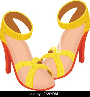 Opentoe sandals icon, isometric style Stock Vector